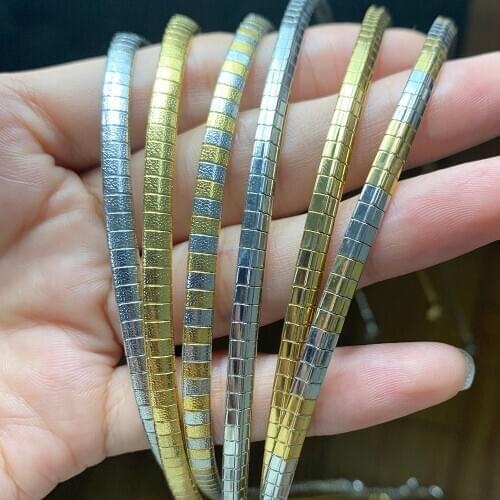 4MM Stainless Steel Jewelry Women Choker Necklace Gold Filled Collar Chain New Style For Girl Gifts