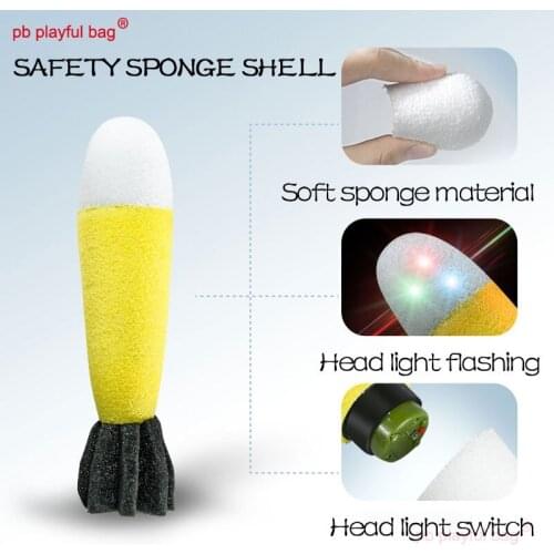 PB Playful Bag Childrens Outdoor Toys Mortar Military Model Props parts Sponge foam light soft bomb CS equipment gift QG189