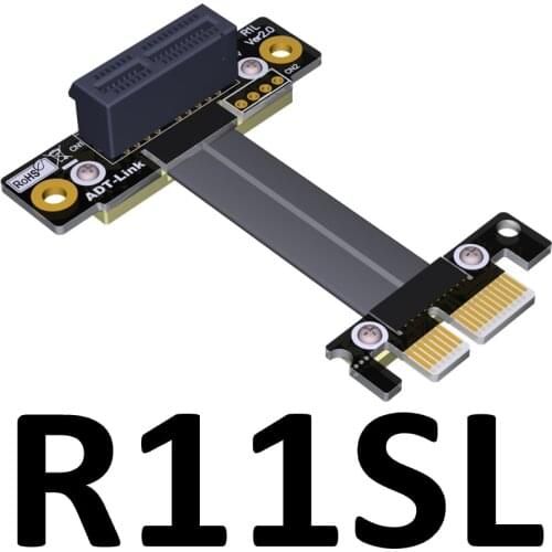 Pci-E Pci Express 1X To 1X Slot Riser Card Converter Extender Ribbon Adapter Extension Cable Pci-E X1 90 degree full speed 8Gbps