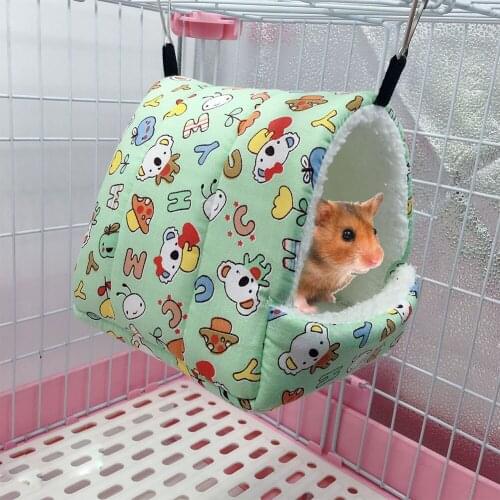 Pet Hanging CagePet Nest Hamster Hammock Winter Warm Plush Cotton Small SleepNest Bed For Guinea Pig Hedgehog Squirrel Cage Etc