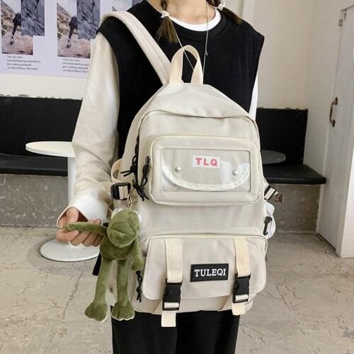 Casual Style Womens Backpacks Large Capacity School Bags For Teens Korean Harajuku Female School Backpack Woman Multi-pockets