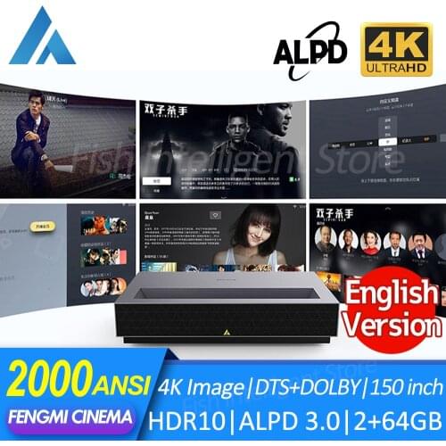 Formovie Fengmi 4K Cinema Projector 3840*2160P 2000ANSI Lumens ALPD 3.0 2+64GB Dolby Audio UST Laser Projection TV Home Theater