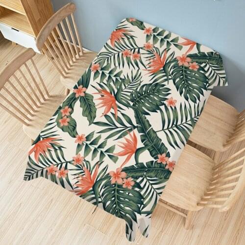 Rectangular Tablecloth Green Plant Printed Party dining Table cover Mat Clothes Anti-scalding anti-oil Home Decor 0021