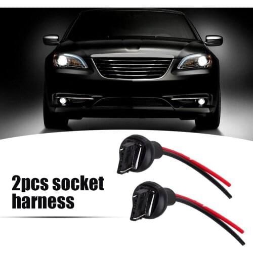 2pcs 7440 T20 Bulb Connector Male for Headlight Turn Signal Lamp Adapter Wiring Harness Monofilament Socket Wire Refitting