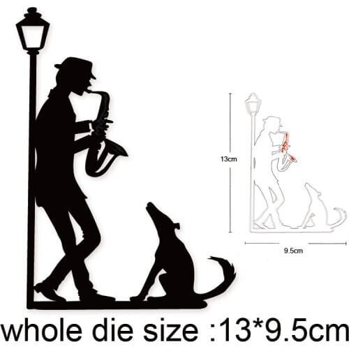 Craft dies Street Light Musician Dog Metal Cutting Dies Diy Scrapbooking dies Embossing Die Cuts Paper Cards Album Stencils dies