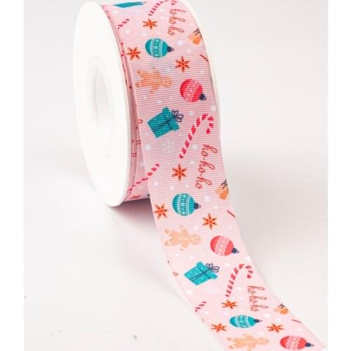 Christmas ribbon grosgrain printed gift,snowflake,candy 5 yards,used for party decoration packaging DIY craft packaging ribbon