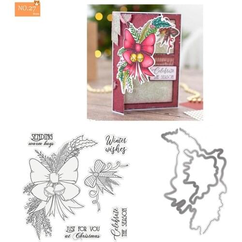 Christmas Bow Metal Cutting Dies For Stamps Scrapbooking Stencils DIY Paper Album Cards Decor Embossing 2021 New