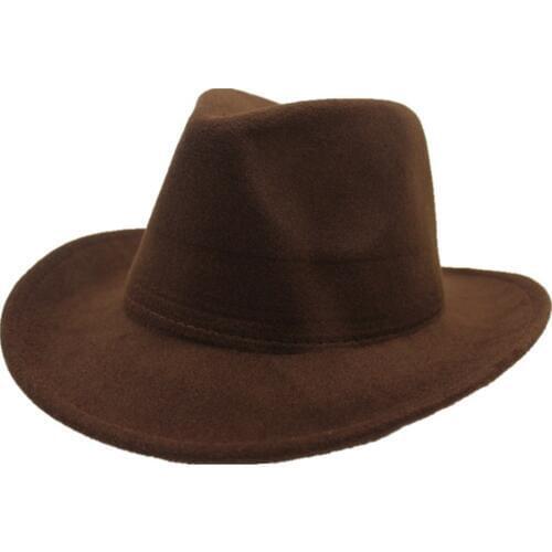 Fashion Men Women Retro Cowboy Hat Roll Up Hat Wide Brim Hat Winter Outdoor Hat Size 56-58CM