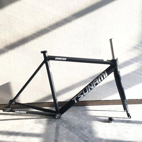 Bicycle Frame Fixed Gear Fixie Muscle Track Single Speed Frameset Aluminum Alloy 52cm 700C 23C Tire Seatpost Clip For V-brake