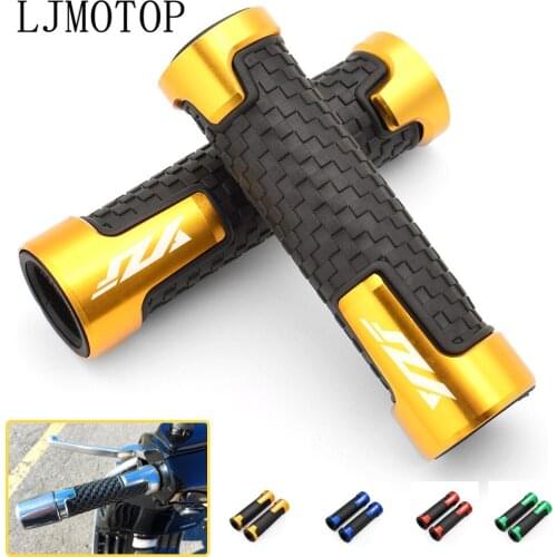 YZF Logo Motorcycle 7/8'' 22mm CNC Aluminum Rubber Gel Handle Bar Hand Grips For Yamaha yzf r6 YZF-R6 2004-2021 2020 2019 2018