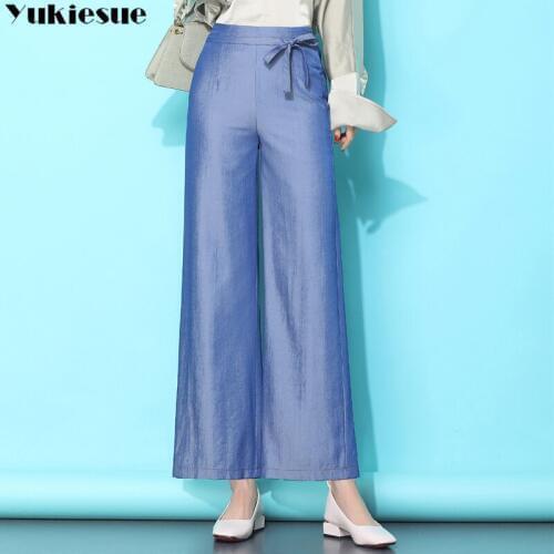 Woman Jeans High Waist Clothes Wide Leg Denim Clothing Blue Streetwear Vintage Quality 2020 Harajuku Straight Pants capris