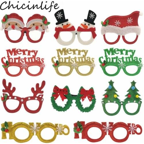 1Pcs Merry Christmas Snowman Santa Claus Elk Glasses Frame Xmas Party Photo Props Decor New Year Eve Kids Adult Home Supplies