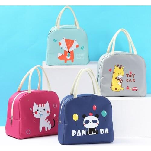 1PC Lunch Bag Cartoon Picnic Refrigerated Insulation Oxford Cloth Cute Animal Design Portable Portable Lunch Box Bag 2021 New