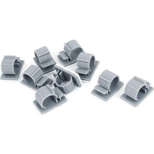 10 pieces Gray plastic self-adhesive Wire rope Cable clip Gripper clamps