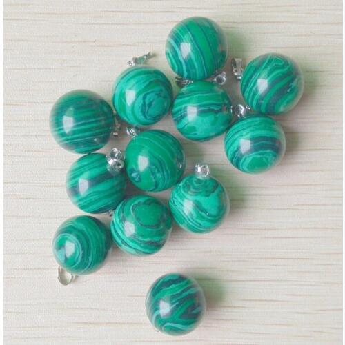 2017 fashion high quality natural Malachite stone round ball charms pendants for jewelry making 50pcs/lot wholesale free