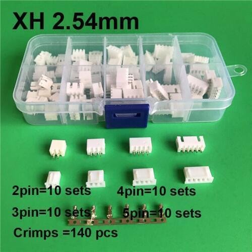 230pcs XH2.54 2p 3p 4p 5 pin 2.54mm Pitch Terminal Kit / Housing / Pin Header JST Connector Wire Connectors Adaptor XH DIY Kits