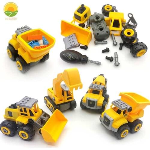 4Pcs Boy Car Constructor Building Block Compatible Designer Screwdriver Tool Set Educational Game Montessori Toy for Children