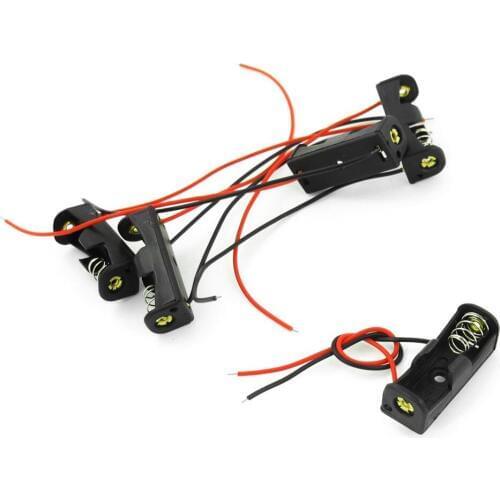 5pcs 4.3" Wire Leads Black Battery Storage Slot Holder 1 x 12V 23A/27A