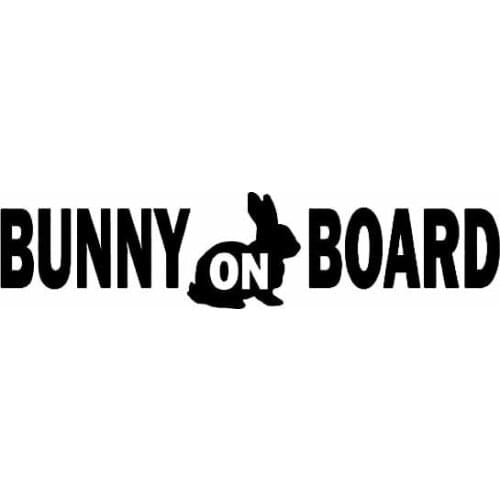 Car Sticker Personality BUNNY ON BOARD Car Decoration Accessories Decals Are Suitable for Various Models Black/white, 14cm*3cm