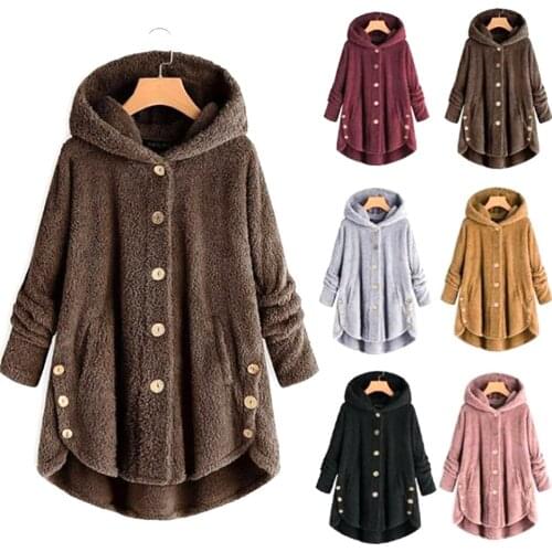 Hot Sales Fashion Women Button Plush Loose Blouse Irregular Solid Color Maternity Coat Pregnant Sleeping Clothes Spring Autumn