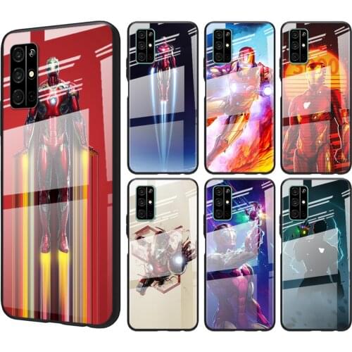 Tempered Glass Cover Marvel Iron Man Superhero For Huawei Honor 30 20 10 9X 8X Pro Plus Lite Shockproof Shell Phone Case