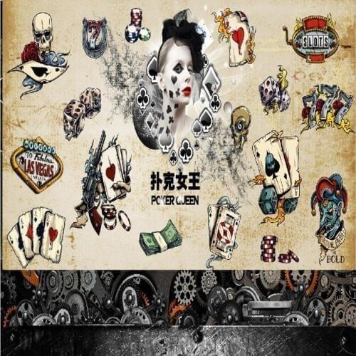 Photo wallpaper 3D wallpaper Retro Nostalgic Casino decoration painting mural stereo custom high quality wallpaper