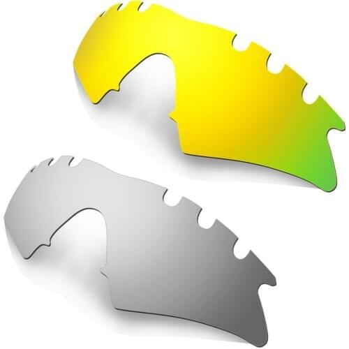 HKUCO Gold/Silver 2 Pairs Polarized Replacement Lenses For M Frame Sweep-Vented Sunglasses Increase Clarity