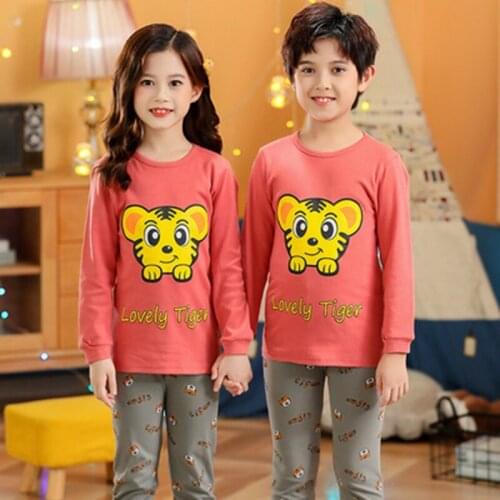 Childrens Clothing Sets Boys Girls Sleepwear Kids Pajamas Set Baby Girls Clothes 2-14Y Teenage Pyjamas Autumn Cotton Pijamas