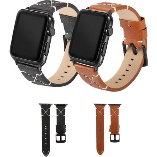 Leather for apple watch straps 44mm 38mm 42mm for apple watch 5 band 44mm 40mm for apple watch 3 bands 42mm leather watchband
