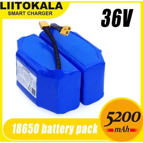 Liitokala 36 v 5.2Ah 4.4Ah high flow 2-wheel electric rollers even balancing lithium battery pack for self-balancing fits 6,5 "7
