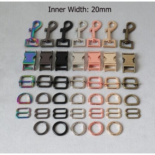 10Pcs 20mm Metal D Ring Buckle Adjuster Carabiner Clasp For Paracord Bag Strap Accessory Belt Loop Pet Dog Collar Leash Hardware