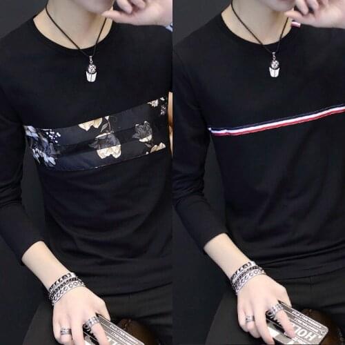 Mens T-shirt with long sleeves and T-shirt with round collar and bottom shirt long sleeve t shirt men Pack of 2