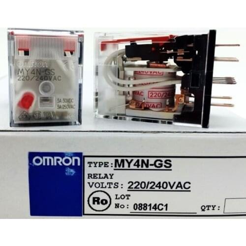 MY4N-GS AC220V 3A OMRON relay four open four closed 14 needle electronic component solid state relays