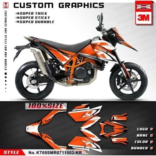 KUNGFU GRAPHICS Custom Sticker Kit Supermoto Décor Full Vehicle Wraps for SM SMR 690 2007 2008 2009 2010 2011