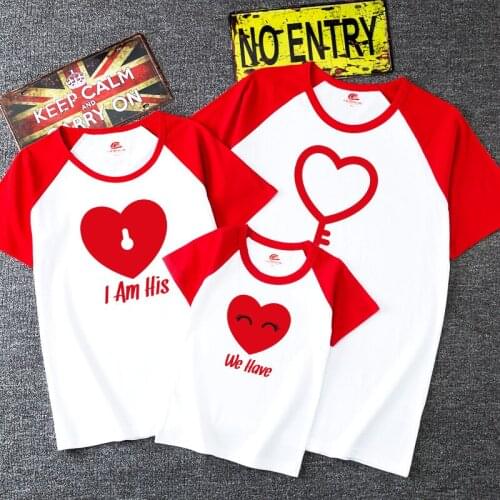 TUONXYE Family Matching Clothes Mother Daughter Son Outfits Women Mom Short Sleeves Baby Girl Boys Heart Lock T Shirt