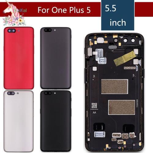 Original For One Plus 5T A5010 1+5T 5 OnePlus 5 A5000 Battery Cover Housing Protective Back Cover Battery Back Case+ Side Button