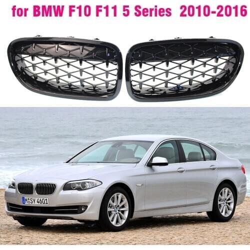 Car Front Sport Grill Kidney Grilles Grill Diamond For BMW 5 Series F10 F11 520i 523i 525i 530i 535i 2010 -2014