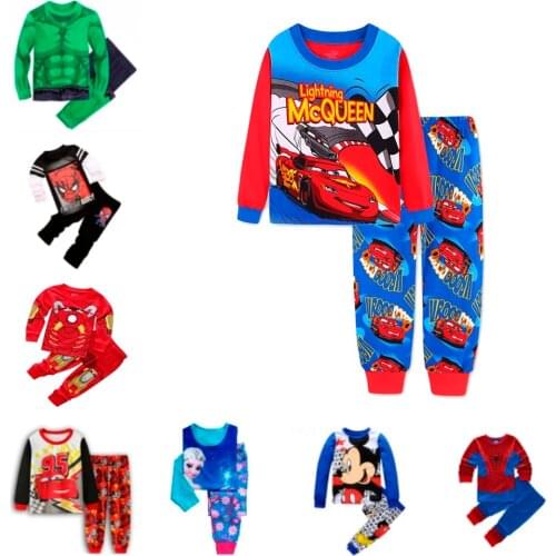New Marvel Children Clothing Set Boy Iron Man Kid Pajamas Set Cartoon Pyjama Children Pijama Girls Sleepwear Suit