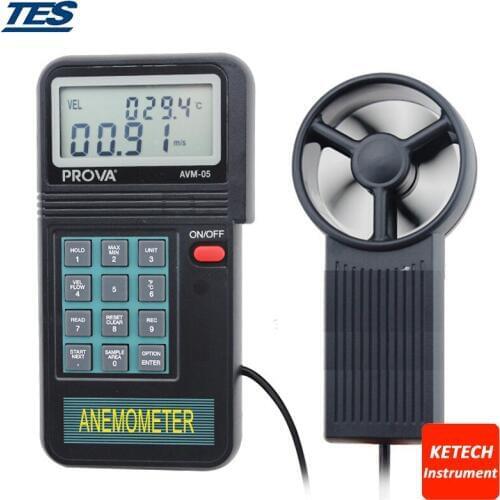 Handheld Air Temperature Air Flow Meter AVM05