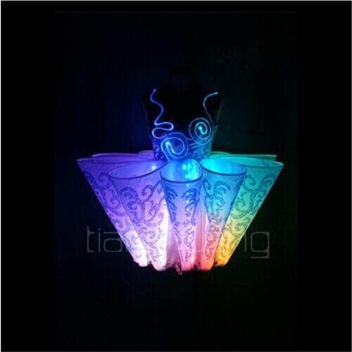 DMX programmable full color led light dress celebrate party wears RGB glowing outfit perform ballet skirt glowing clothe costume