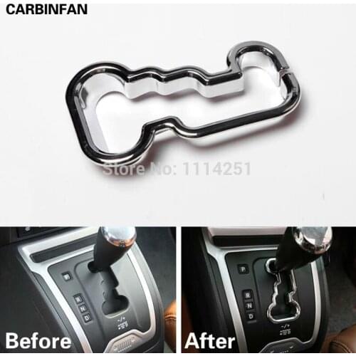ABS Chrome Gear Shift Knob Transmission Panel Cover Trims 1pcs Sticker for Jeep compass 2011 2012 2013 2014 2015
