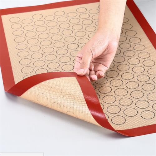 Silicone Macaron Baking Mat - Full Sheet Size (Thick & Large 16.5 x 11.6) - Non Stick Silicon Liner for Large Bake Pans