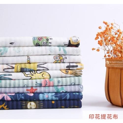 Thin And Soft Jacquard Knit Fabric Baby Cotton Jersey Fabric Sewing Material For Childrens Swear 50x165cm