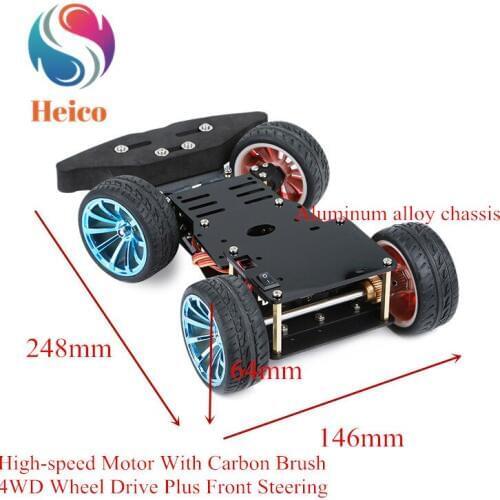 Aluminum Alloy Smart Car Chassis With High Speed Carbon Brush Motor for PS2 Control DIY Robot Model Car Eduational Teaching Kit