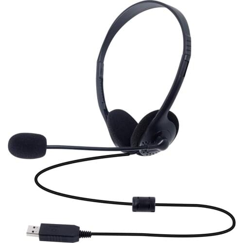 USB Computer Headset Lightweight 3.5mm Jack PC Headset with Microphone Noise Cancelling Wired Headphones for Skype Call Center