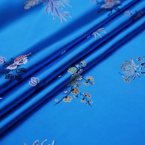 High Quality Flower Sewing DIY Fabric Brocade Silk Material For Needlework Fabric for Dresses/Clothes