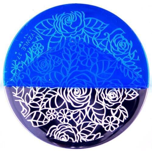 1pcs 5.6cm Round Nail Stamping Plates Flowers Lace Leopard Print Nail Art Stamp Templates Stencils Design Polish Manicure