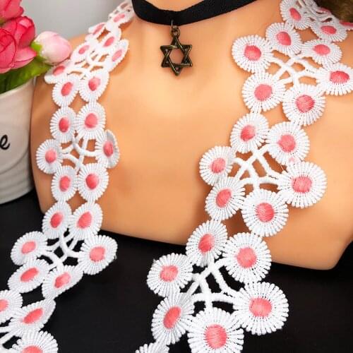 10yard 6cm Water Soluble 3d Lace Sewing Trim Diy Embroidery Wedding Color Eyelash Dot Milk Silk Fabric Womens Dress Accessories