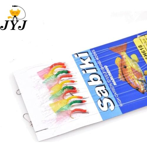 20 packs size hook7/11 artificial fishing skin Sabiki rigs sea fishing string hooks ,sabiki samodur size 3 colors