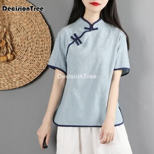 2021 traditional shirts ladies blouse qipao tops chinese style blouse traditional chinese clothing for women cheongsam blouse
